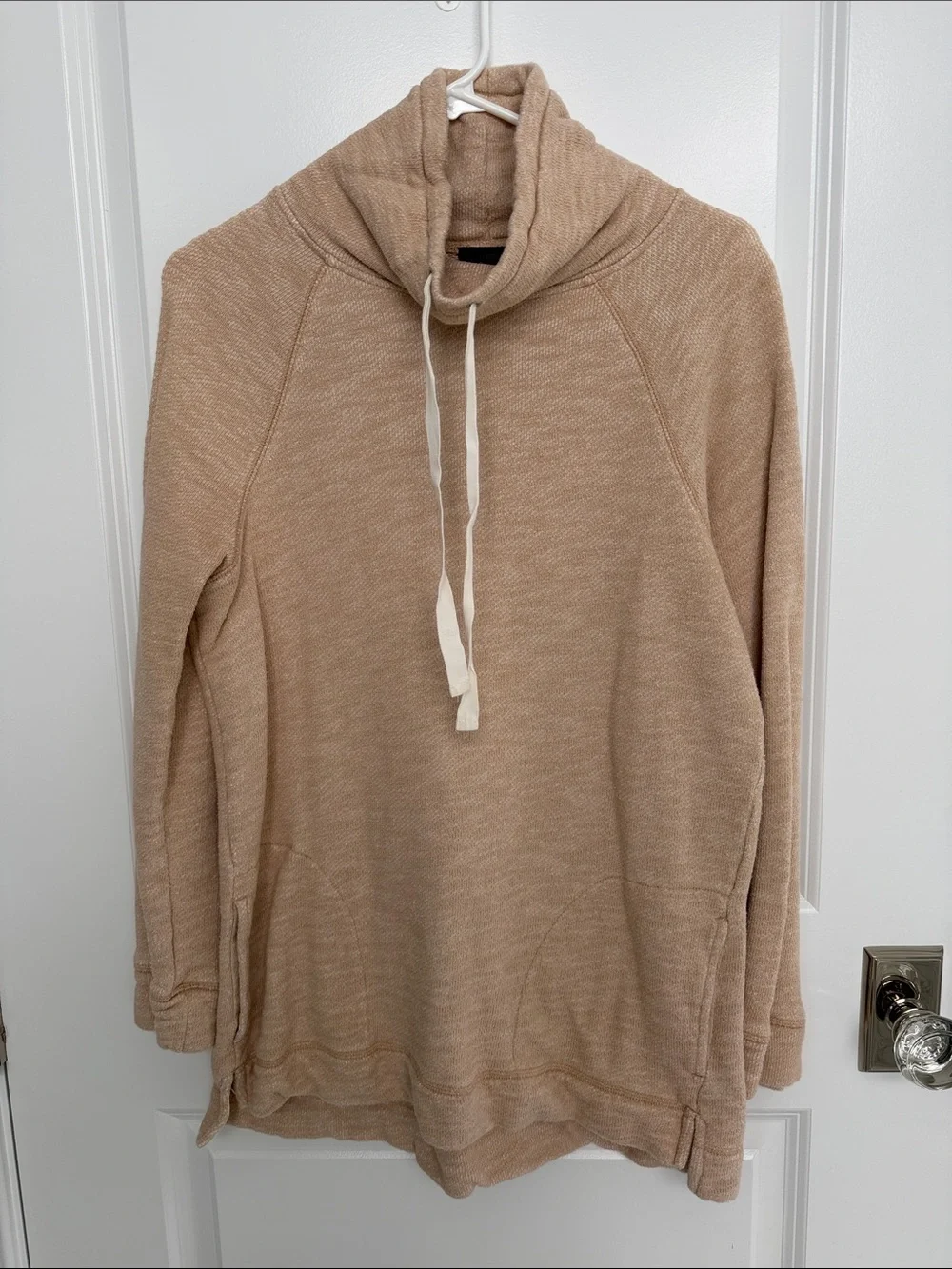 Cozy Cowl Neck Pullover Sweater - Beige